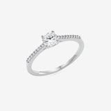 Bague Elowen - Solitaire Fiançaille Argent
