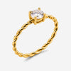 Bague Say - Fine Solitaire Entrelacé Plaqué or