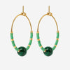 Creoles Tiaz - Perles Acier Inoxydable Malachite