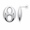 Boucle d'Oreille Santa - Grain de Café Acier Argent