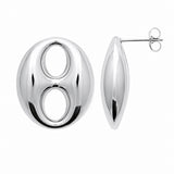 Boucle d'Oreille Santa - Grain de Café Acier Argent