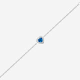 Bracelet Amor - Coeur Bleu Argent Zircon
