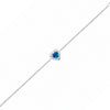 Bracelet Amor - Coeur Bleu Argent Zircon