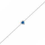 Bracelet Amor - Coeur Bleu Argent Zircon