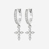 Boucle d'oreille Mahi - Mini Créole Croix Argent