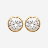 Puces d'oreilles Rata - Rondes Plaqué Or Zirconium