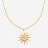 Collier Suny - Pendentif Soleil Acier Inoxydable Doré
