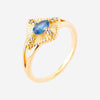 Bague Faz - Large Losange Plaqué Or Bleu