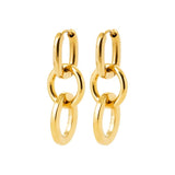 Boucle d'Oreille Trinita - Pendante 3 Anneaux Acier