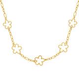 Collier Petunia - Fleurs Acier Inoxydable Doré