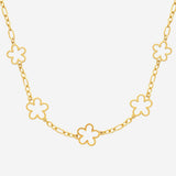 Collier Petunia - Fleurs Acier Inoxydable Doré