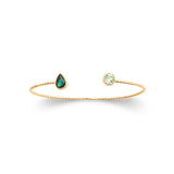 Bracelet Mali - Jonc Poire Plaqué Or Vert