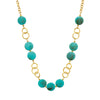 Collier Calice - Sautoir Acier Inoxydable Doré & Perle Turquoise
