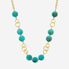Collier Calice - Sautoir Acier Inoxydable Doré & Perle Turquoise