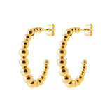 Boucles d'Oreilles Ness - Creoles Perlées Acier Inoxydable