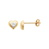 Clous d'oreilles Max - Coeur Plaqué Or Zirconium