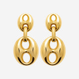 Boucle d'Oreille Grinta - Grain de Café Acier Inoxydable Doré