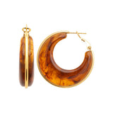 Créoles Benga - Résine Marron Acier Inoxydable