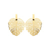 Boucle d'Oreille Palmy - Feuille de Palmier Acier Doré