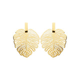 Boucle d'Oreille Palmy - Feuille de Palmier Acier Doré