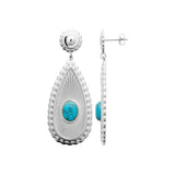 Boucle d'Oreille Zaba - Femme Turquoise Argent Acier