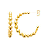 Boucles d'Oreilles Ness - Creoles Perlées Acier Inoxydable