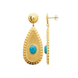 Boucle d'Oreille Belly - Ovale Acier Inoxydable Turquoise