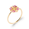 Bague Tamise - Motif Floral Plaqué Or Pierre Rose