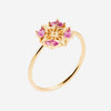 Bague Tamise - Motif Floral Plaqué Or Pierre Rose