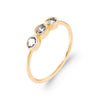 Bague Ophé - Plaqué Or 3 Pierres Zirconium