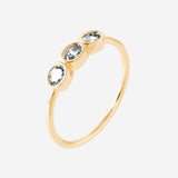 Bague Ophé - Plaqué Or 3 Pierres Zirconium