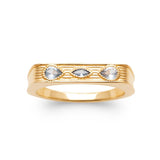 Bague Aliz - Signet Plaqué Or Pierres Gouttes