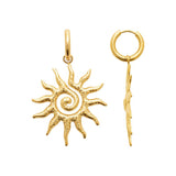 Boucle d'Oreille Suny - Soleil Acier Inoxydable Doré