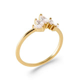Bague Paulette - 5 Pétales Marquise Plaqué or