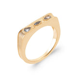 Bague Aliz - Signet Plaqué Or Pierres Gouttes