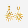 Boucle d'Oreille Suny - Soleil Acier Inoxydable Doré