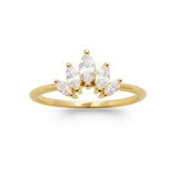 Bague Paulette - 5 Pétales Marquise Plaqué or