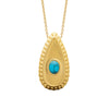Collier Belly - Pendentif Ovale Acier Turquoise