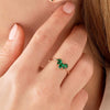 Bague Greeny - Pétales Vert Plaqué or
