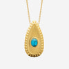 Collier Belly - Pendentif Ovale Acier Turquoise