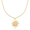 Collier Suny - Pendentif Soleil Acier Inoxydable Doré