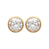 Puces d'oreilles Rata - Rondes Plaqué Or Zirconium