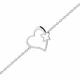 Bracelet Loly - Coeur Papillon Acier Argent