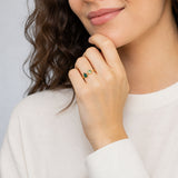 Bague Mali - Poire et Rond Plaqué Or Verte
