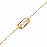 Bracelet Dezi - Motif Ovale Plaqué Or