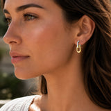 Boucle d'Oreille Koa - Chaîne Acier Or et Argent