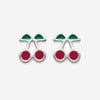 Boucles d'oreilles Juny - Puce Cerises Argent