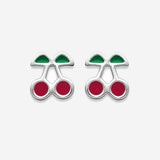 Boucles d'oreilles Juny - Puce Cerises Argent