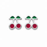 Boucles d'oreilles Juny - Puce Cerises Argent