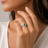 Bague Zephyr - Marquise Verte Argent